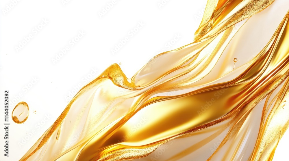 Poster elegant gold liquid wave design creating a luxurious background with smooth flowing texture ideal fo