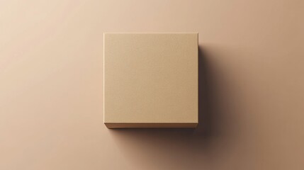 Minimalist Packaging Box Mockup from a Top-Down View - 3D Illustration for Branding Design Concepts