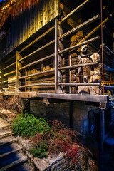 Ancient carnival with wooden masks from Sauris. Magic of Carnia for the arrival of spring.