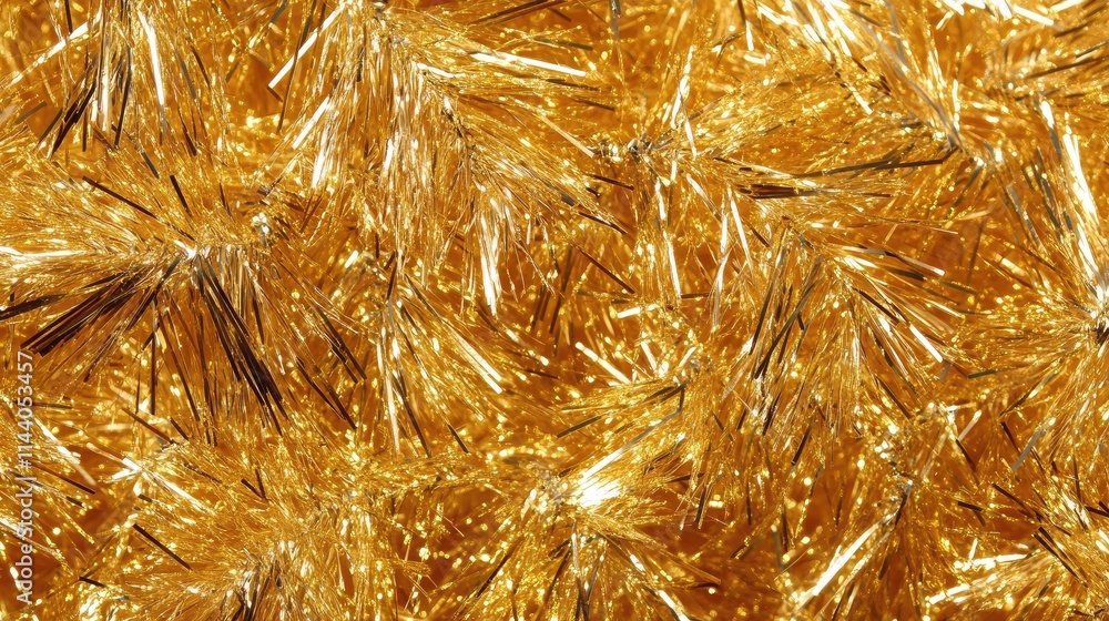 Poster golden tinsel sparkles creating a shimmering blur background ideal for festive and celebratory theme