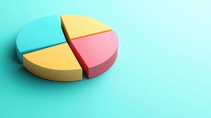 Fototapeta premium investment strategies flat design top view innovative theme 3D render triadic color scheme