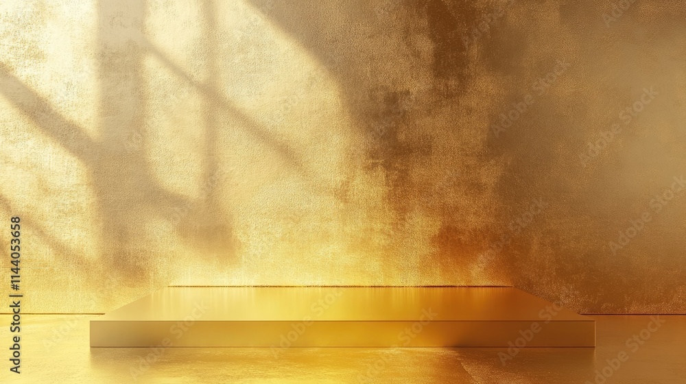 Poster golden textured background with a reflective surface creating a luxurious and elegant ambiance ideal