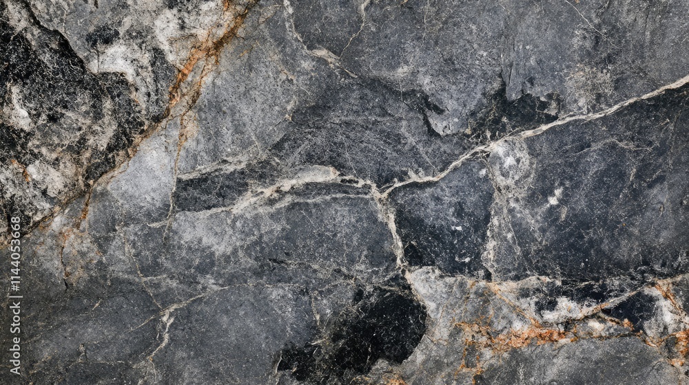 Poster detailed close-up texture of gneiss rock showcasing its unique mineral patterns and color variations