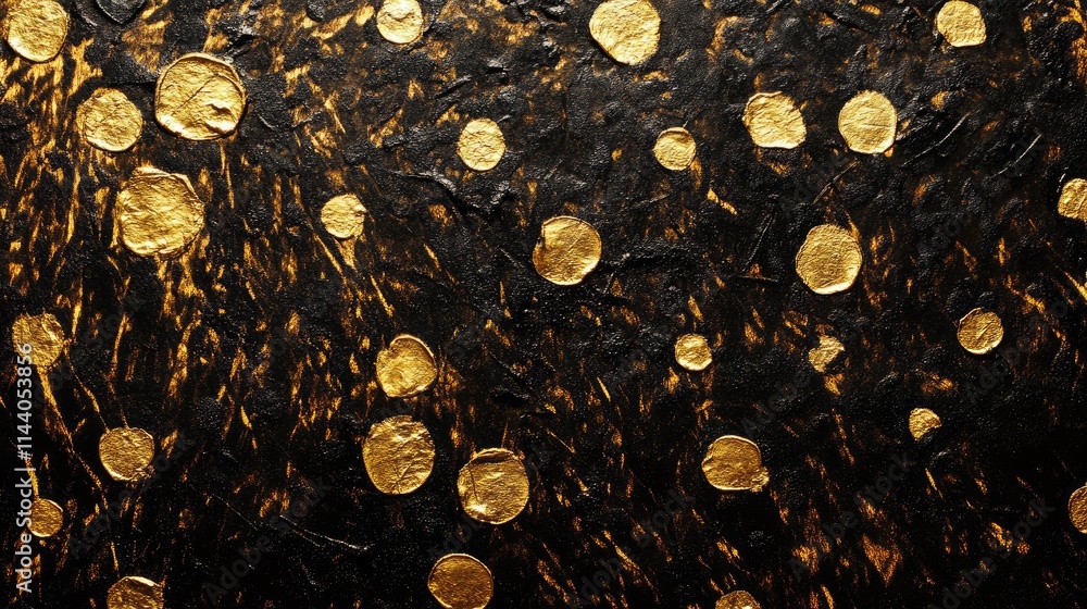 Aufkleber elegant gold stamped pattern on a rich black background creating a luxurious texture ideal for desig