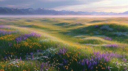 Naklejka premium Flowering Meadow in Spring.