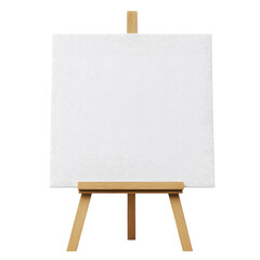 Blank Canvas on Easel for Creative Projects and Art Display Transparent Background