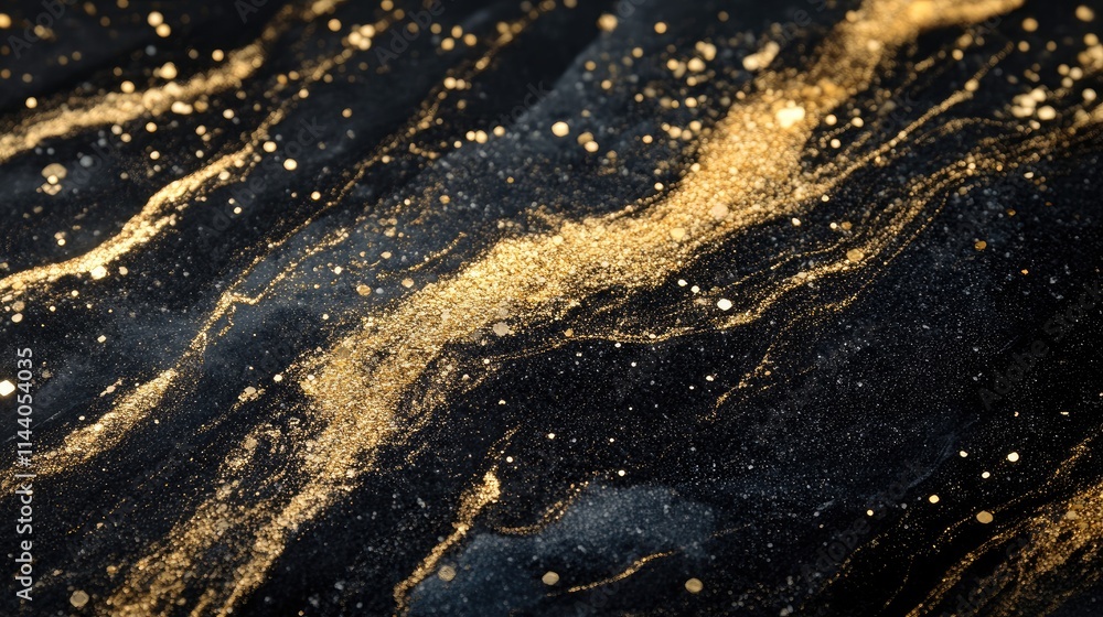 Aufkleber elegant black and gold stone texture with shimmering patterns suitable for luxurious backgrounds or 
