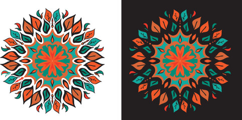 Vector ornament, abstract floral mandala, Decorative round ornament, Anti-stress therapy pattern