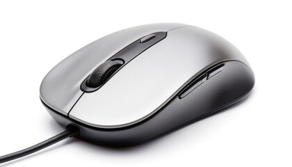 Sleek Silver Computer Mouse: A Close-Up Product Shot