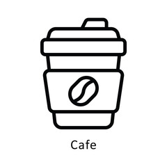 cafe Vector Outline Icon. Eps 10 File