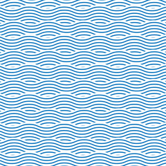 Blue Wave oriental seamless pattern background fabric and wallpaper