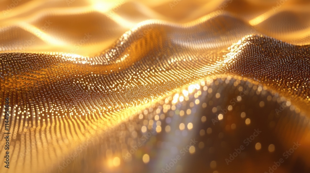 Poster shimmering gold surface texture with soft waves and light reflections for elegant backgrounds and de