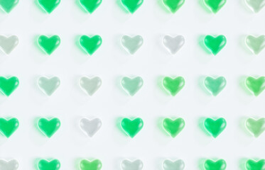 Abstract Valentine's day pattern background with candy hearts. 3d rendering