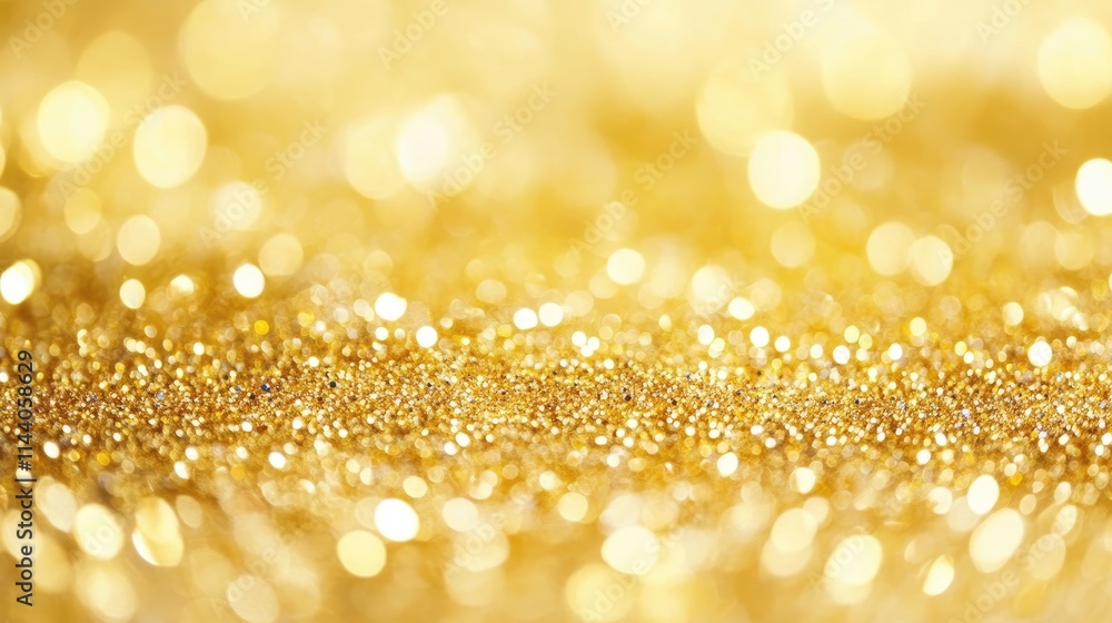 Aufkleber golden bokeh lights and sparkles creating a festive abstract background for celebrations and events 