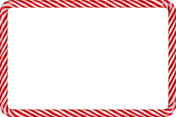Fototapeta premium christmas candy cane frame banner decor xmas Hand drawn illustration on a transparent background