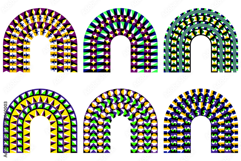 Aufkleber bright and dynamic optical illusion rainbows with intricate geometric patterns. ideal for abstract d