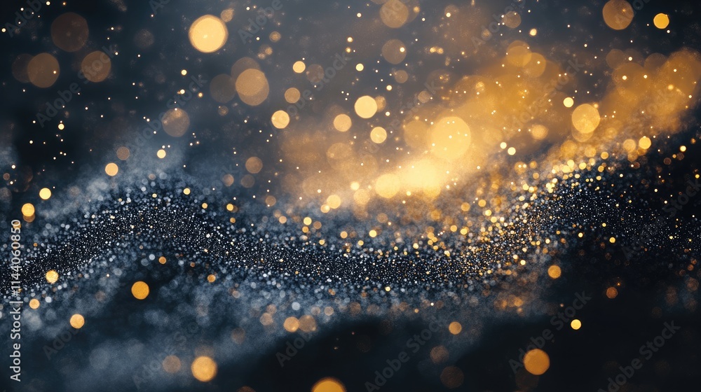 Poster gold glitter texture background with bokeh effect creating a dreamy atmosphere for design and decora