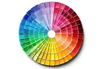 Obraz premium Artistic Spectrum: Impressionist-Inspired Color Wheel in Watercolors on White Background