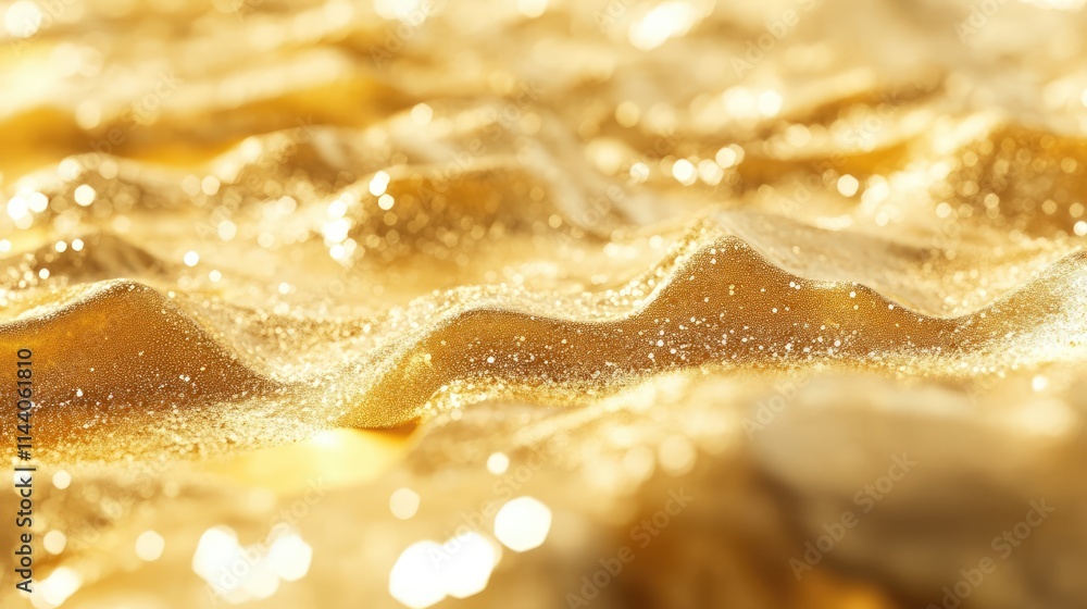 Poster golden abstract bokeh background with shimmering spots and flowing textures for art and design proje