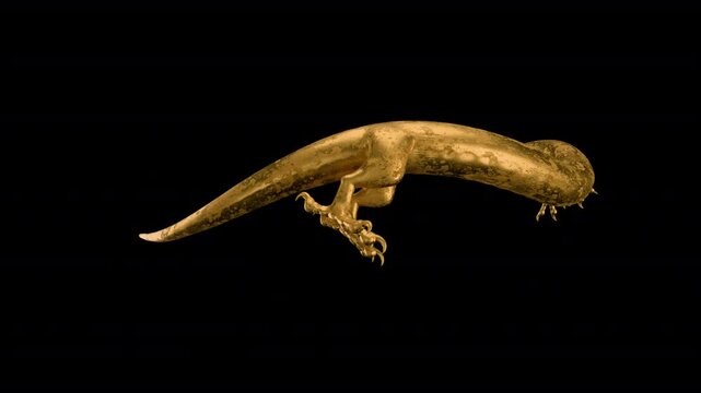 Chinese Gold Dragon Flying,  Animation.Full HD 1920&times;1080,  10 Second Long,