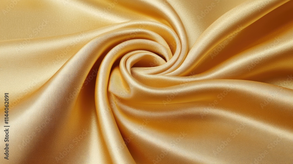 Poster golden satin silk texture creating a luxurious abstract background with smooth, shiny folds and intr