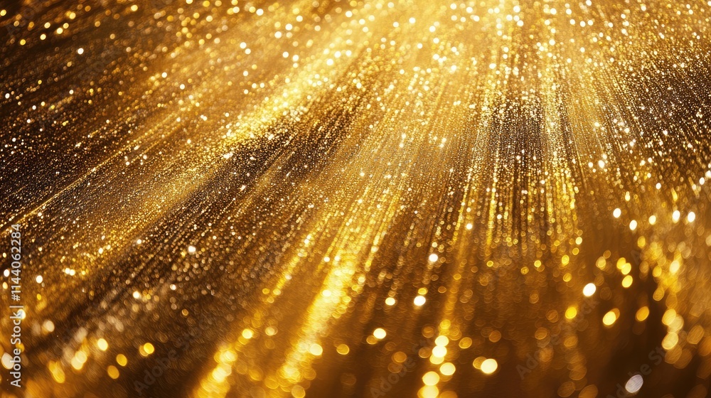 Poster golden shimmering bokeh lights creating a dreamy abstract background texture for festive or celebrat
