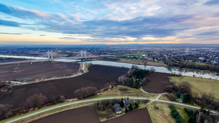 Suspended bridge on Vistula