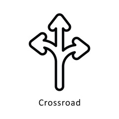 Crossroad  Vector Outline Icon. Eps 10 File