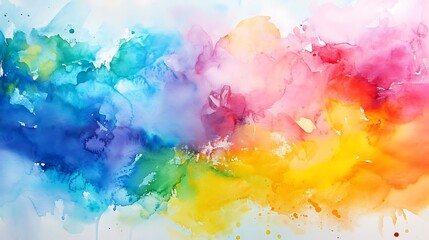 Fototapeta premium Vibrant watercolor spreading quickly artistic abstract painting. AI Generated