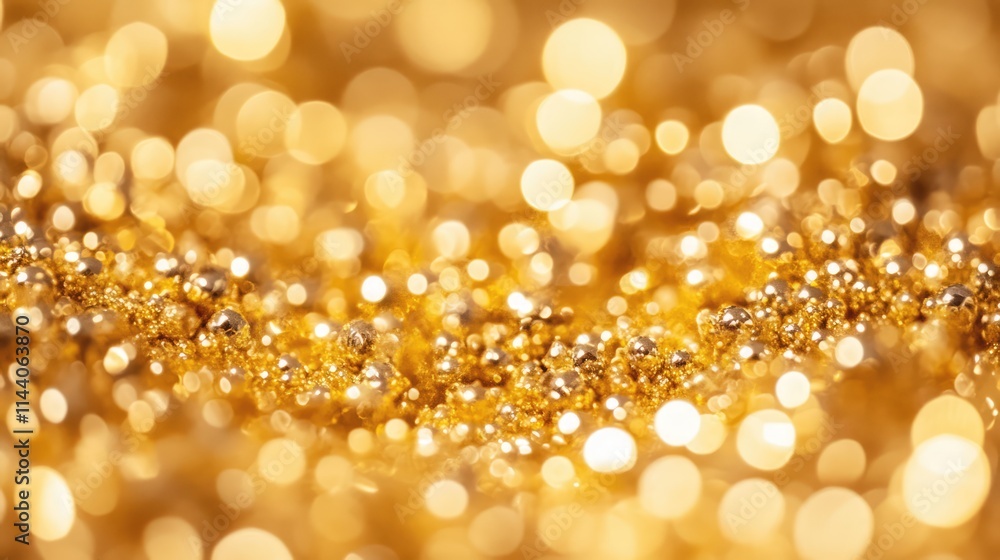 Poster golden shimmering bokeh background creating a festive and elegant atmosphere for design and digital 