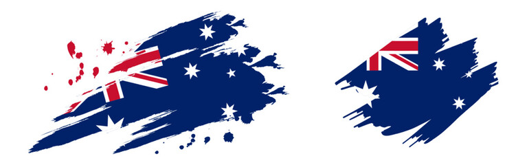 Vector illustration of Australia flag in brush stroke effect on transparent background
