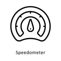 Speedmeter  Vector Outline Icon. Eps 10 File