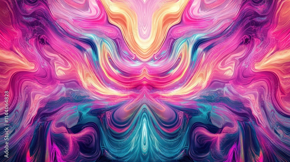 Poster an abstract digital artwork representing the flow of data through a neural network, with glowing, in
