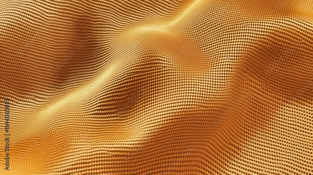 Poster textured golden fabric background with a soft, wavy appearance ideal for luxurious design applicatio