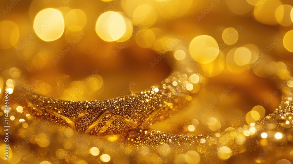 Poster golden bokeh background with defocused sparkles creating a festive atmosphere ideal for celebrations
