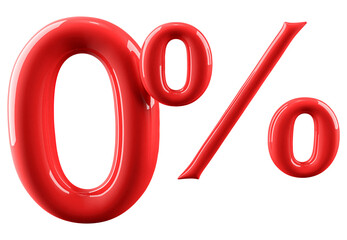 0 Percent Number Glossy Red