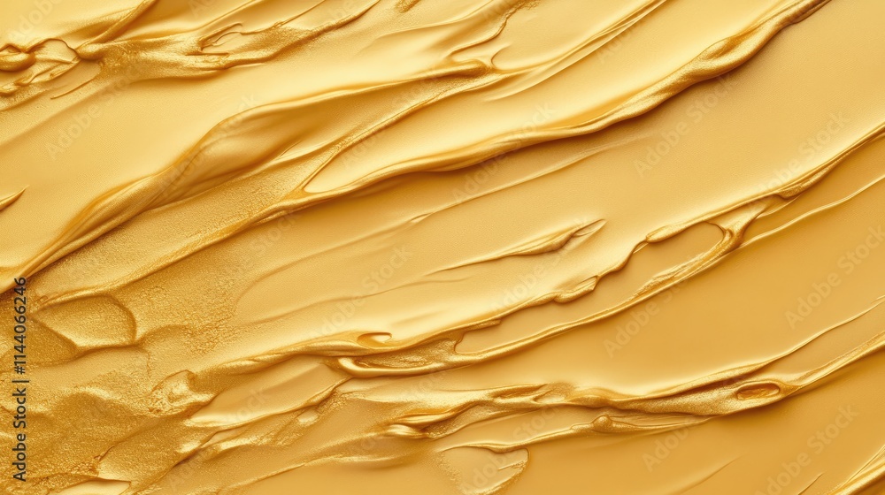 Poster golden textured surface with flowing patterns ideal for backgrounds in design and art applications