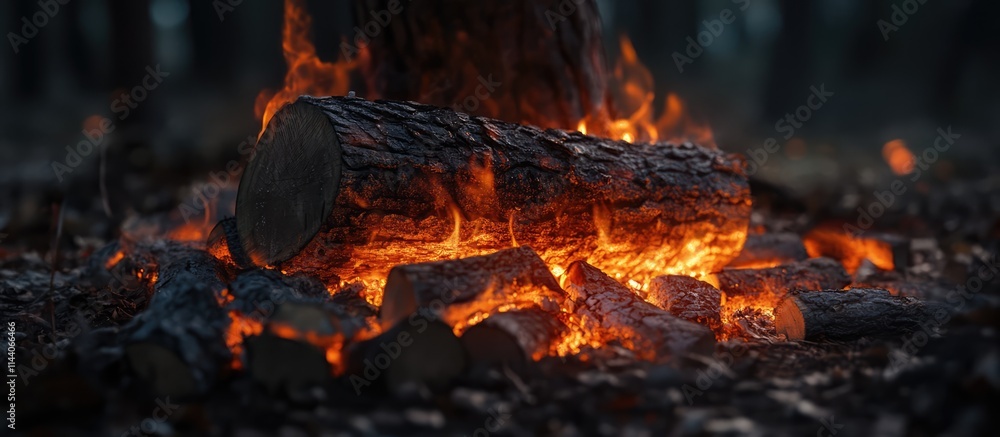 Aufkleber cozy fireplace with glowing logs creating a warm inviting atmosphere perfect for relaxation and comf