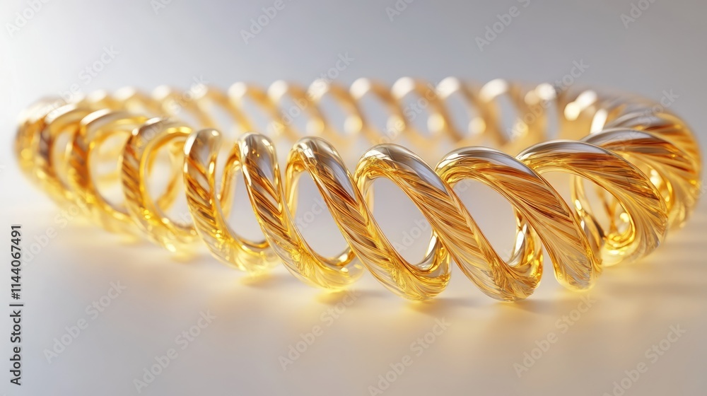 Aufkleber elegant twisted golden chain showcasing intricate design and shine isolated on a soft gradient backg