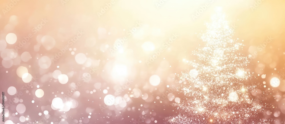 Poster silhouette of a white christmas tree with a soft bokeh backdrop creating a festive atmosphere ideal 
