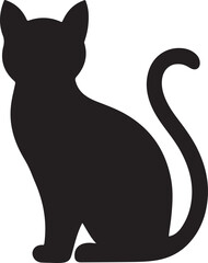 Cat silhouette vector on transparent background 
