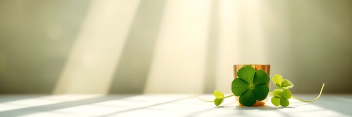 Minimalistic St. Patrick's Day Clover with Soft Illumination