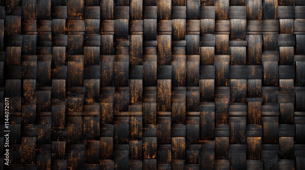 Poster bamboo weave texture background showcasing intricate handcrafted patterns and rich earthy tones for 
