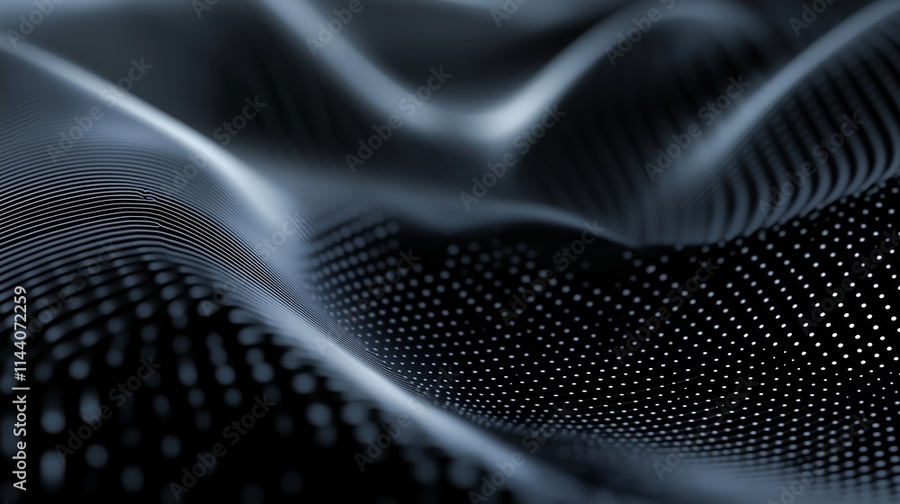 Poster textured black fabric with subtle wave patterns and dotted details creating an elegant visual appeal