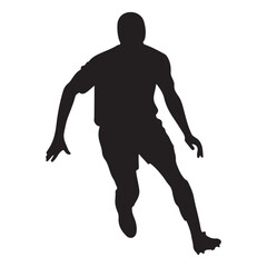 Silhouette of a Soccer Player in Motion vector  on white background 
