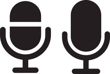 Microphone icon set vector on transparent background 