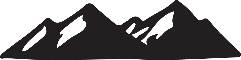 Mountain silhouette vector on transparent background 