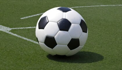 Classic Soccer Ball on Green Field