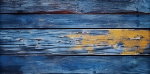 Vintage wood texture with blue and yellow colors