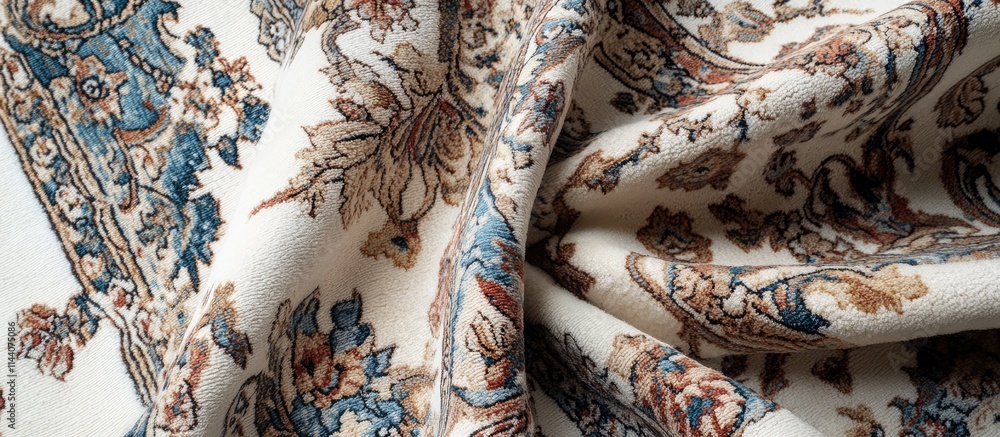 Aufkleber intricately designed handmade turkish carpet draped elegantly on a soft white background highlightin
